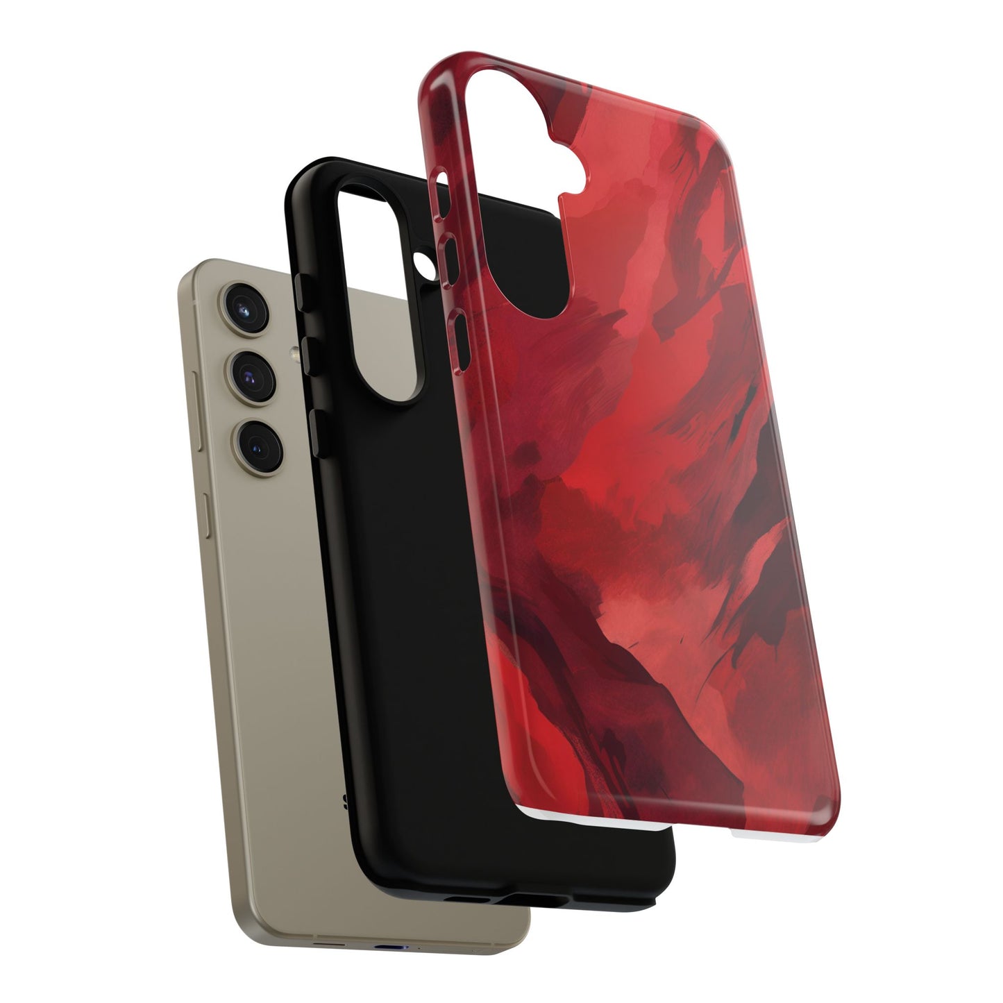 Bold Red Abstract Phone Case - Stylish Protection for Your Phone