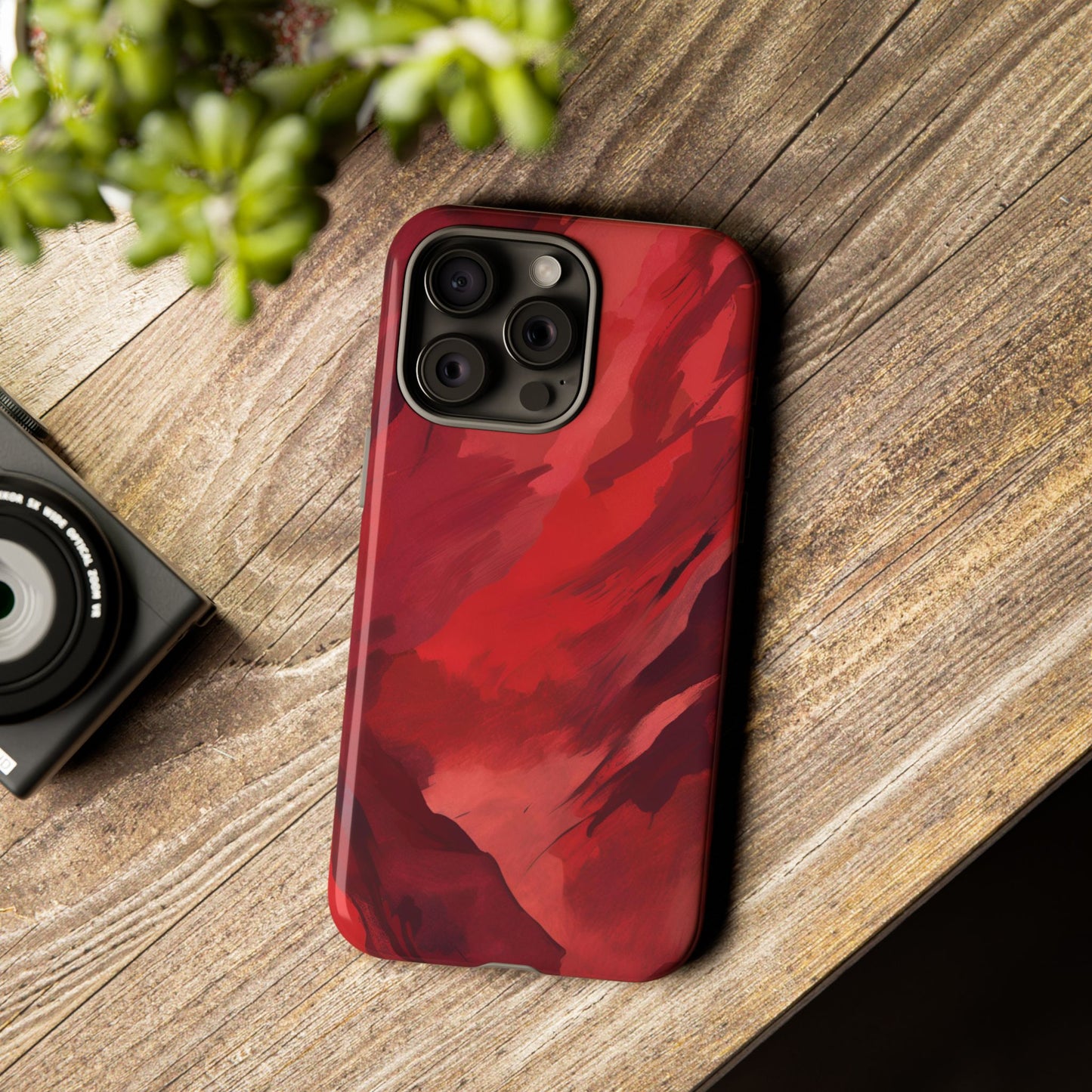 Bold Red Abstract Phone Case - Stylish Protection for Your Phone