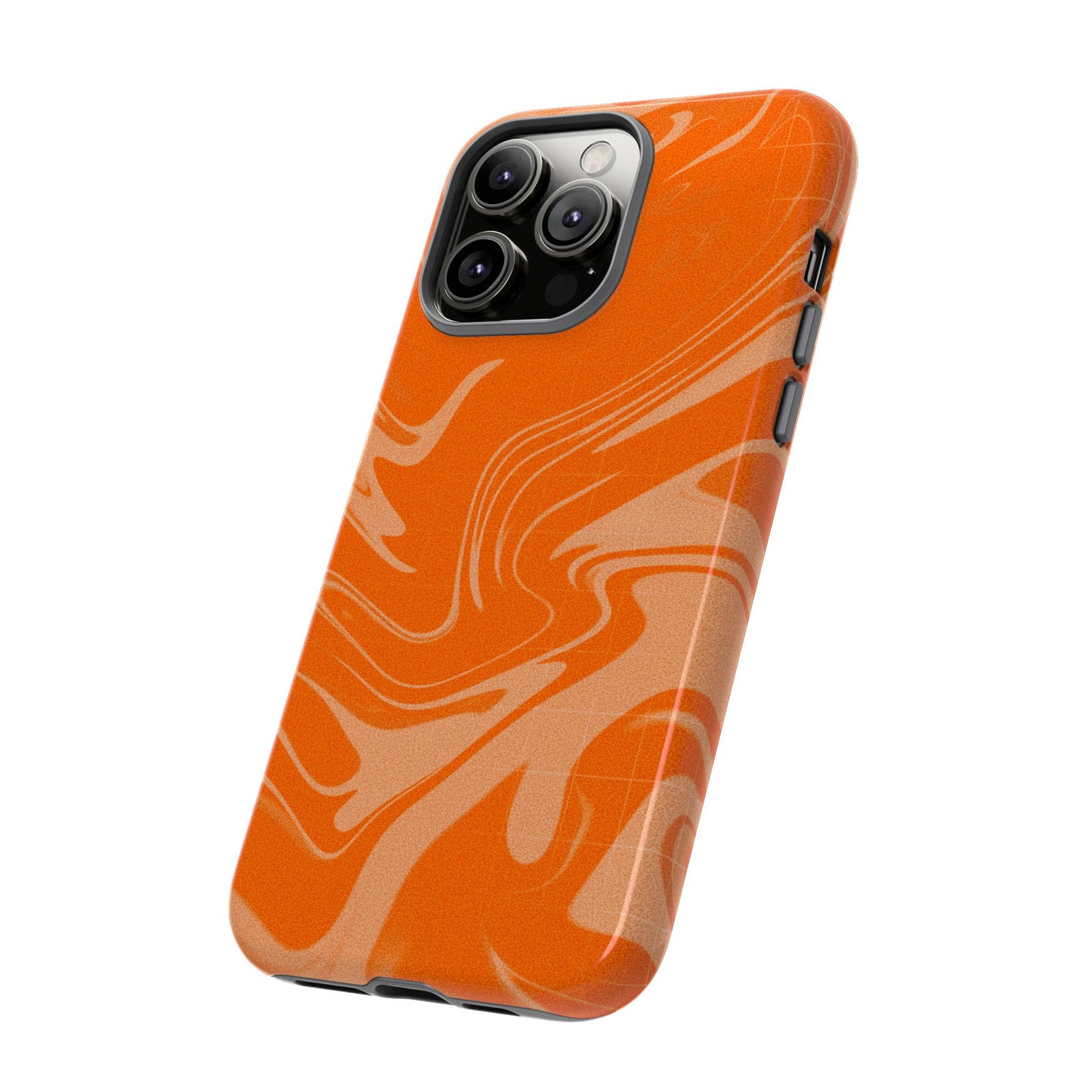 Stylish Orange Marble Phone Case - Tough Cases for Trendy Protection