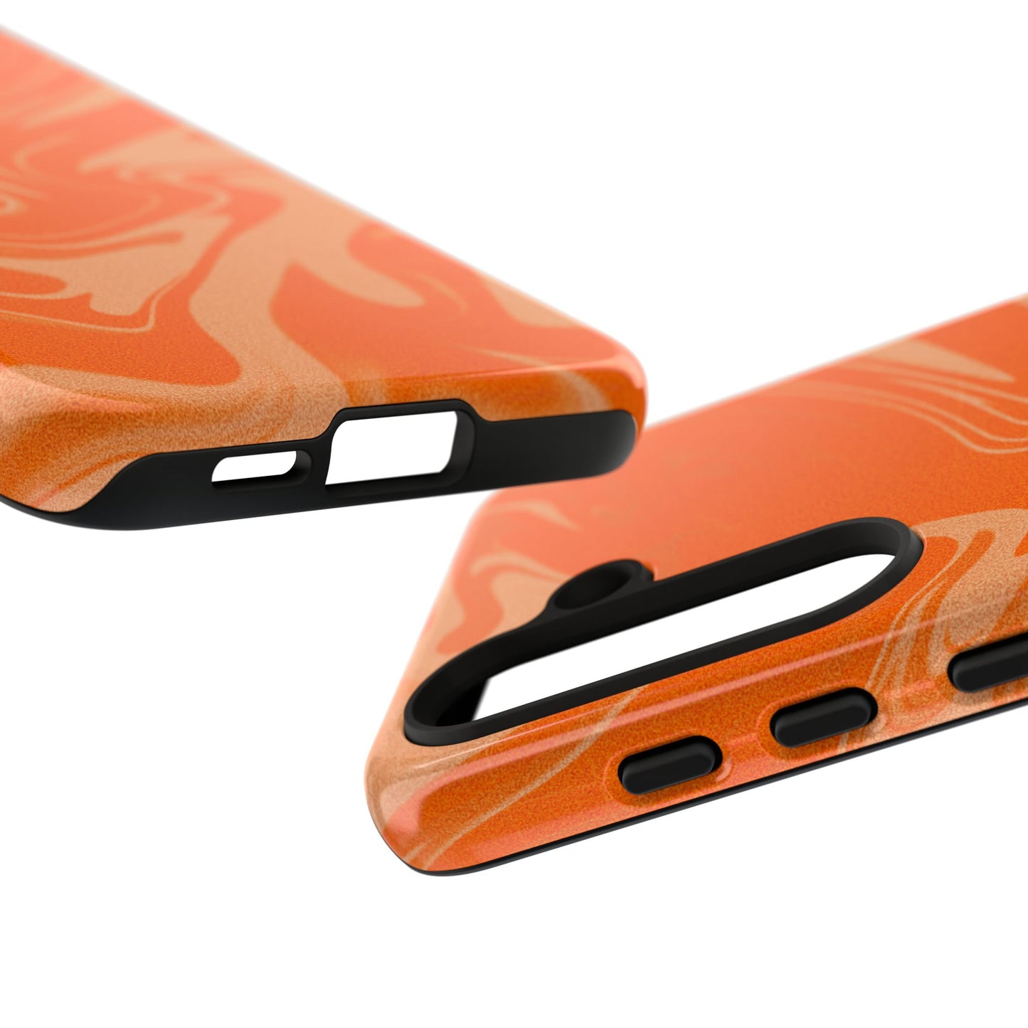 Stylish Orange Marble Phone Case - Tough Cases for Trendy Protection