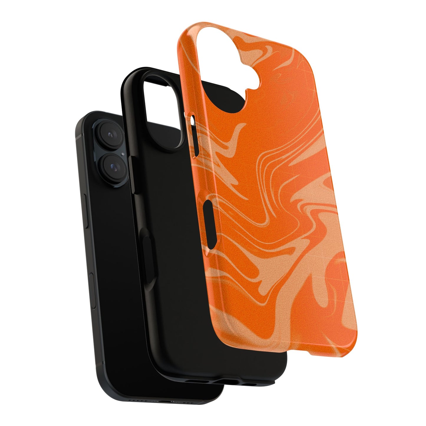 Stylish Orange Marble Phone Case - Tough Cases for Trendy Protection