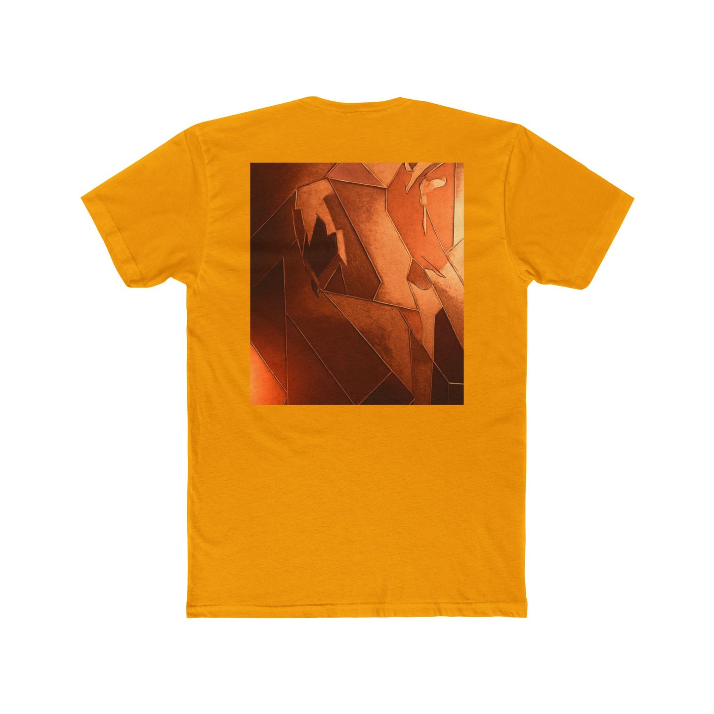 Artistic Unisex Cotton Crew Tee - Abstract Orange Design