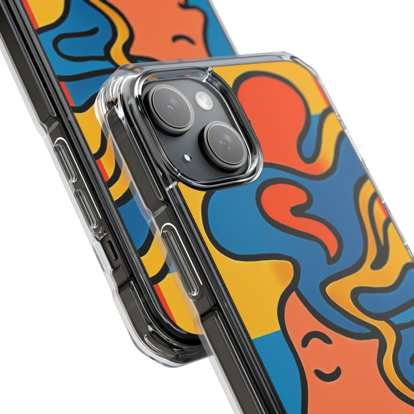 Stylish Magnetic Clear Impact Phone Case with Colorful Profile Art