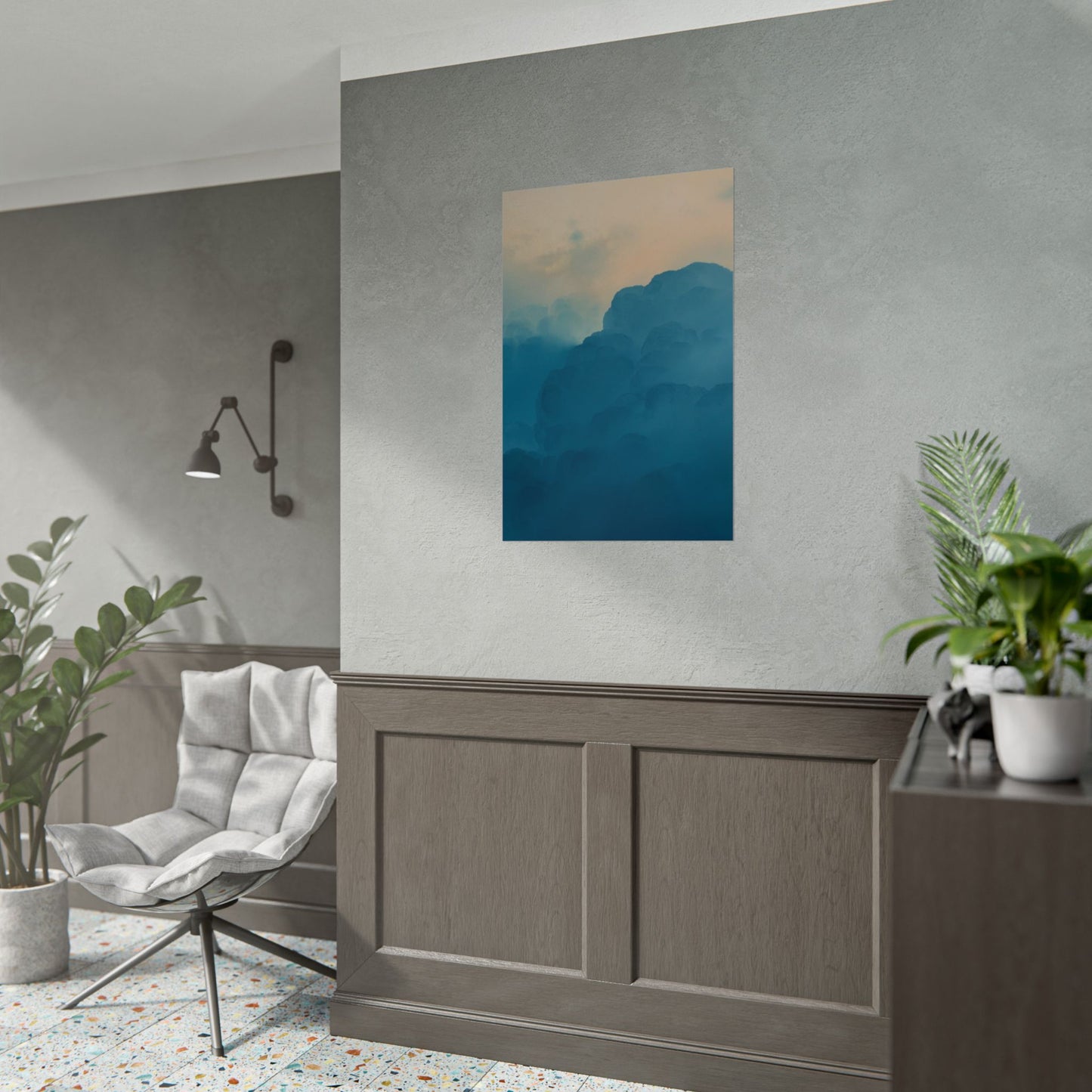 Tranquil Cloudscape Rolled Poster - Perfect for Home Décor and Relaxation