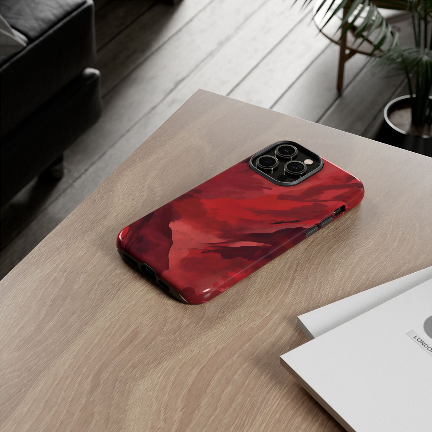Bold Red Abstract Phone Case - Stylish Protection for Your Phone