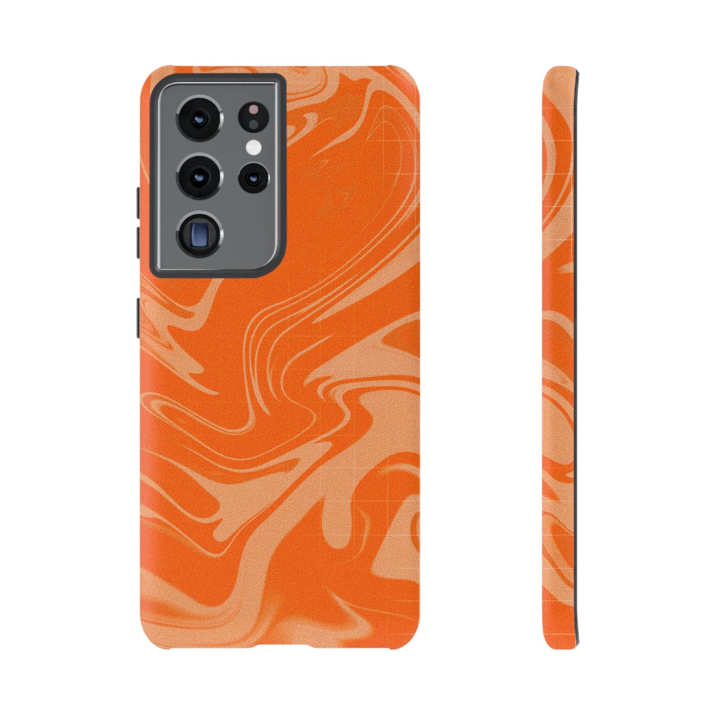 Stylish Orange Marble Phone Case - Tough Cases for Trendy Protection