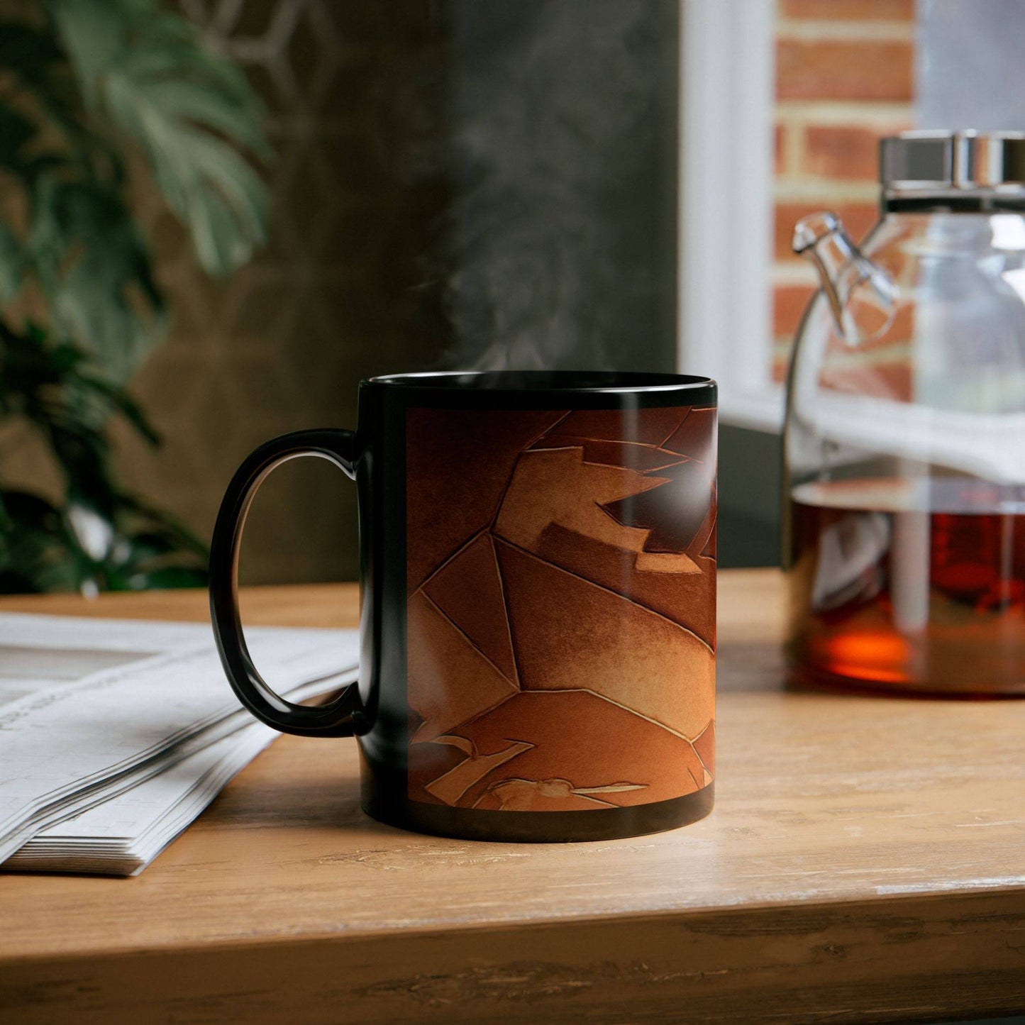 Modern Artistic Black Mug - 11oz & 15oz - Perfect for Coffee Lovers | Unique Gift Idea
