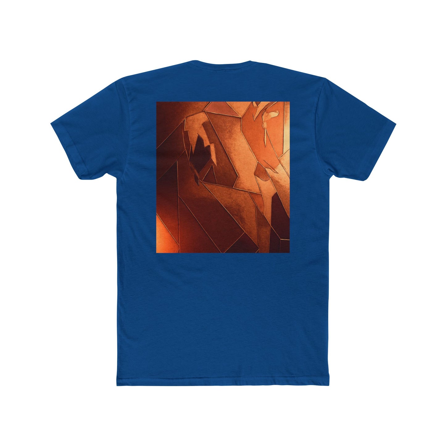 Artistic Unisex Cotton Crew Tee - Abstract Orange Design