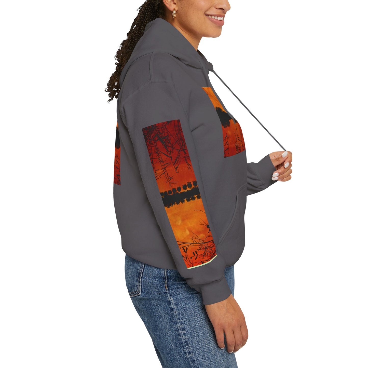 Sunset Reflection Hoodie - Cozy Unisex Heavy Blend™ Sweatshirt with Vibrant Nature Design