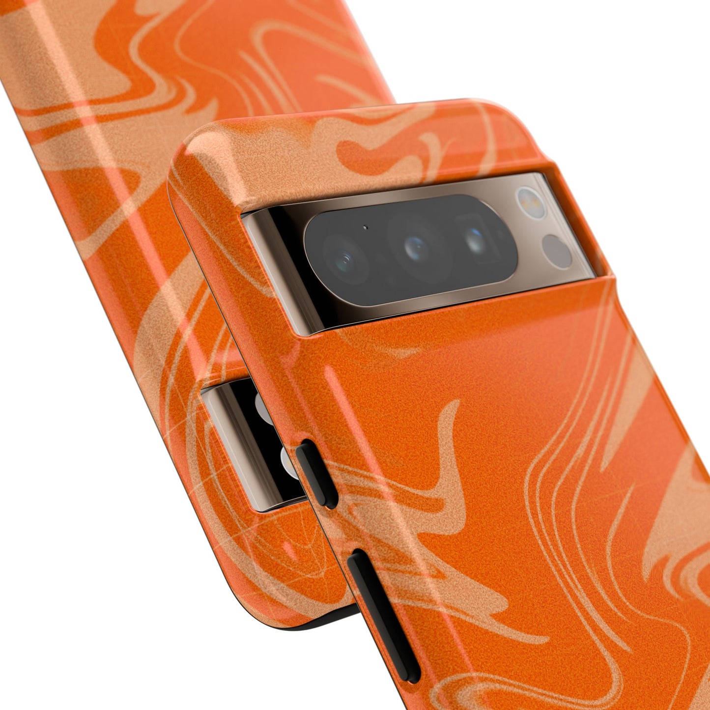 Stylish Orange Marble Phone Case - Tough Cases for Trendy Protection