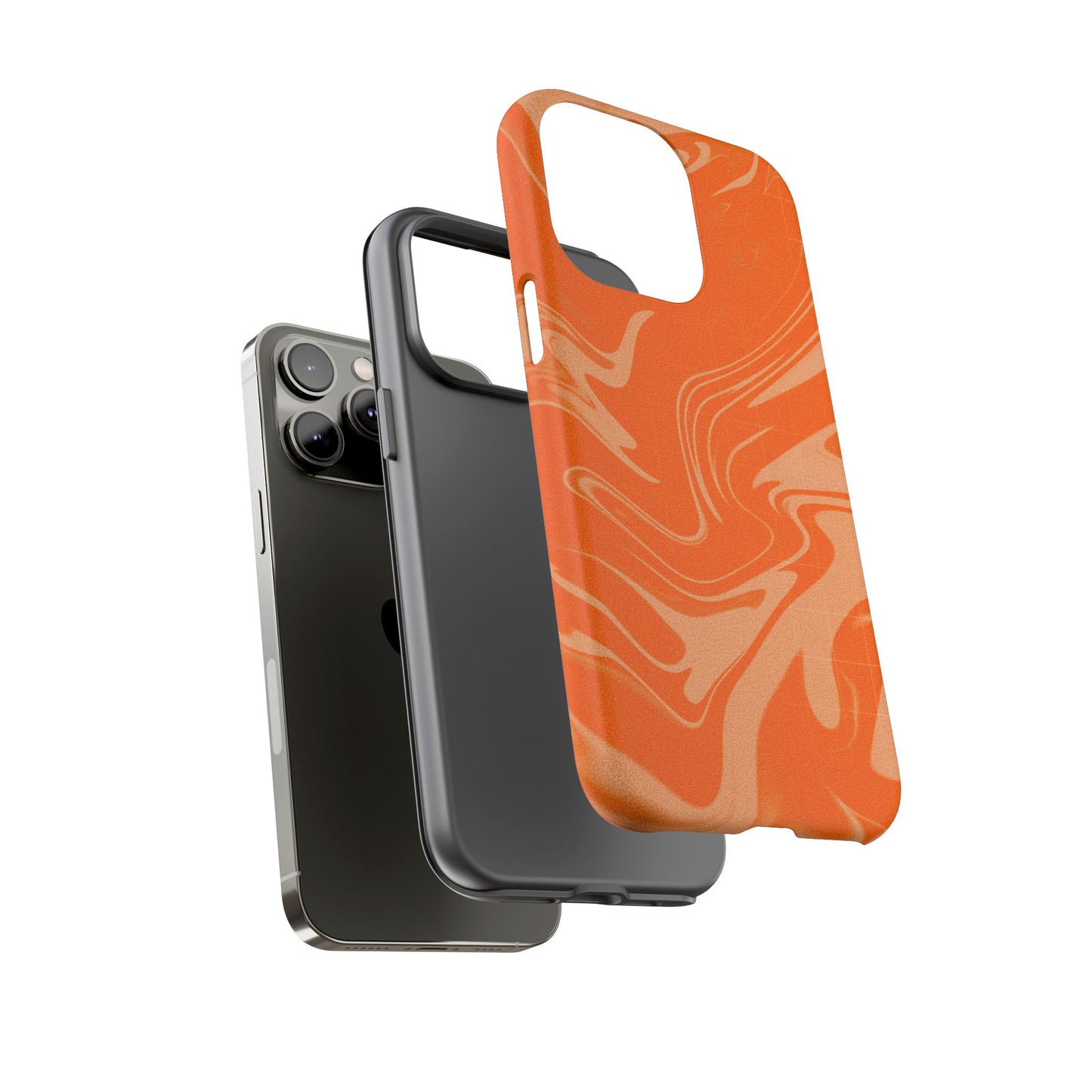 Stylish Orange Marble Phone Case - Tough Cases for Trendy Protection