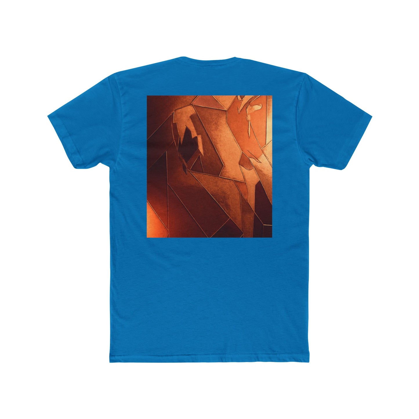 Artistic Unisex Cotton Crew Tee - Abstract Orange Design