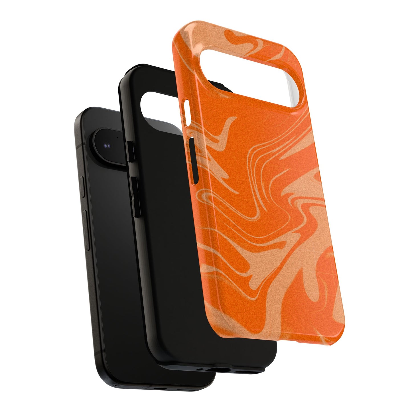 Stylish Orange Marble Phone Case - Tough Cases for Trendy Protection