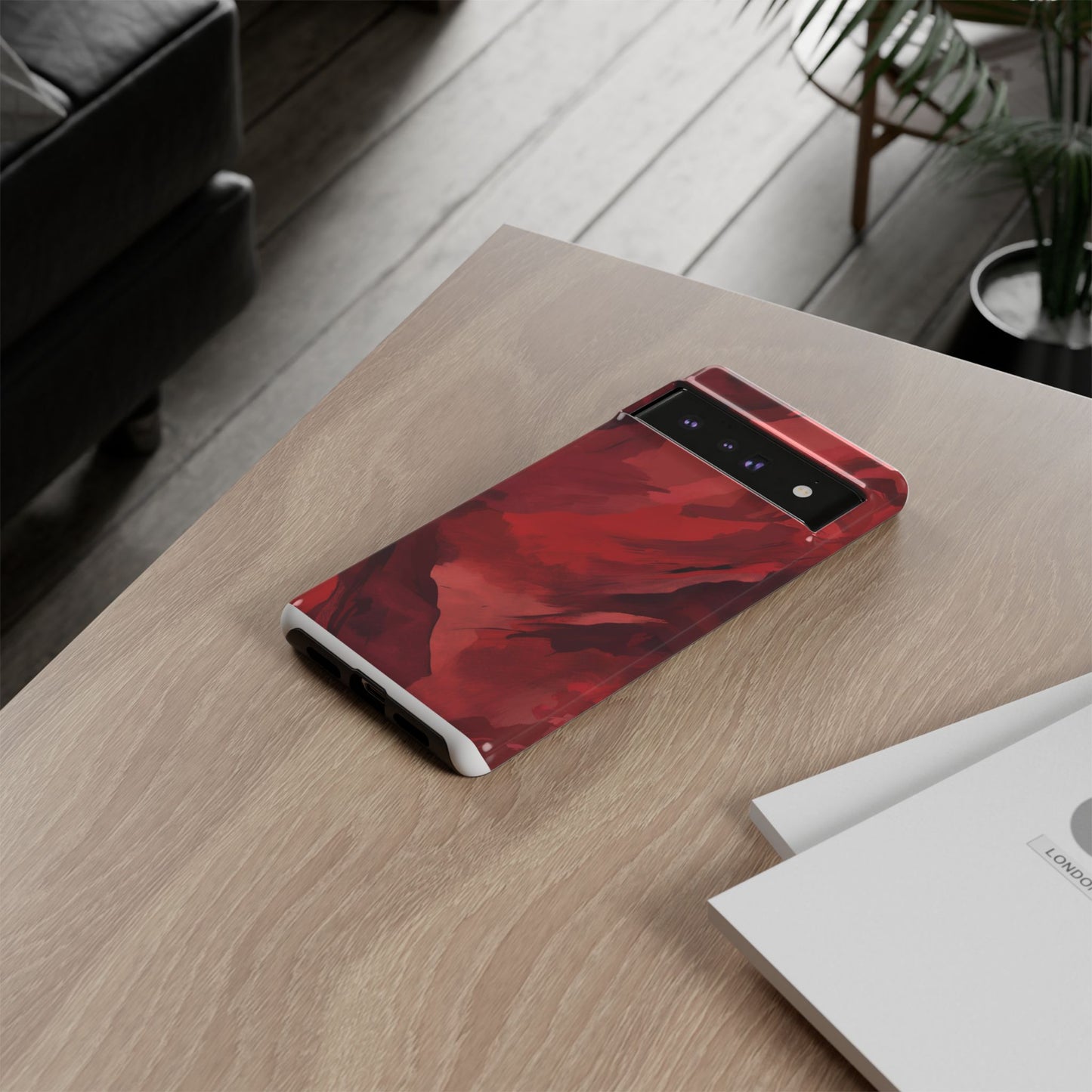 Bold Red Abstract Phone Case - Stylish Protection for Your Phone