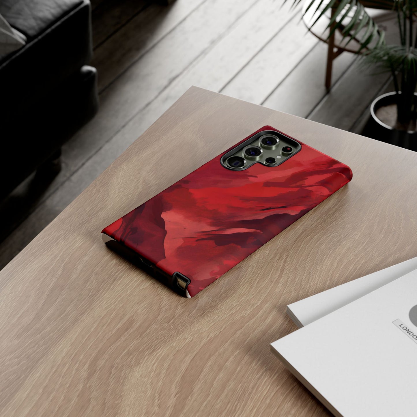 Bold Red Abstract Phone Case - Stylish Protection for Your Phone