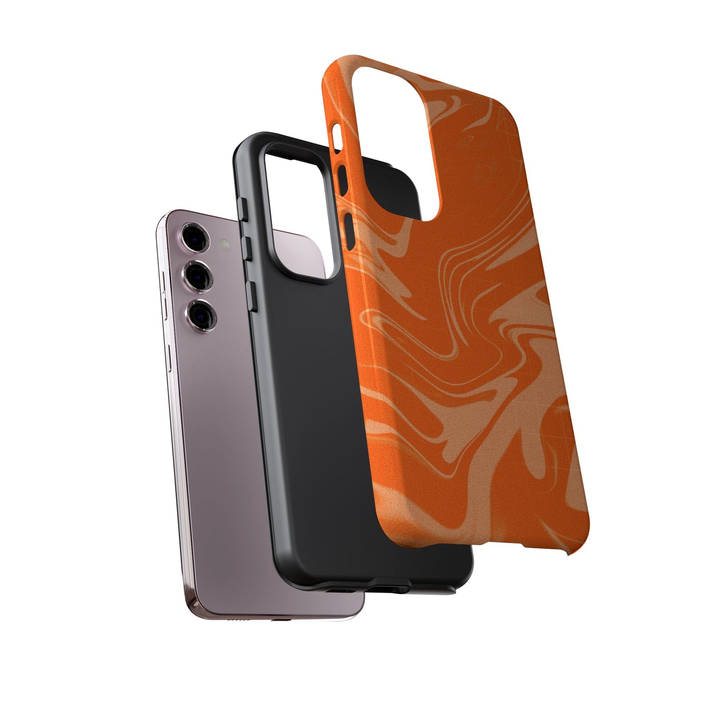 Stylish Orange Marble Phone Case - Tough Cases for Trendy Protection