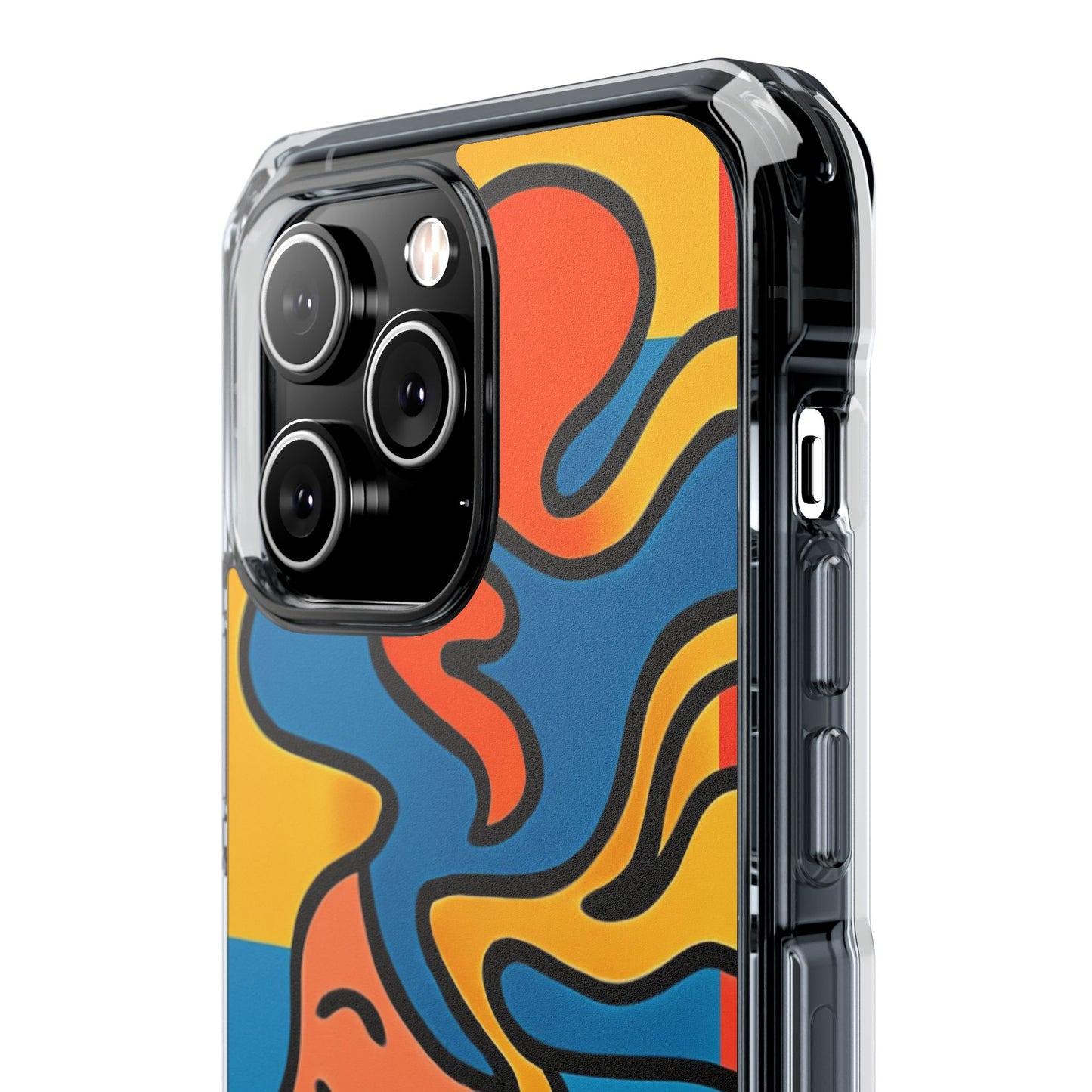 Stylish Magnetic Clear Impact Phone Case with Colorful Profile Art