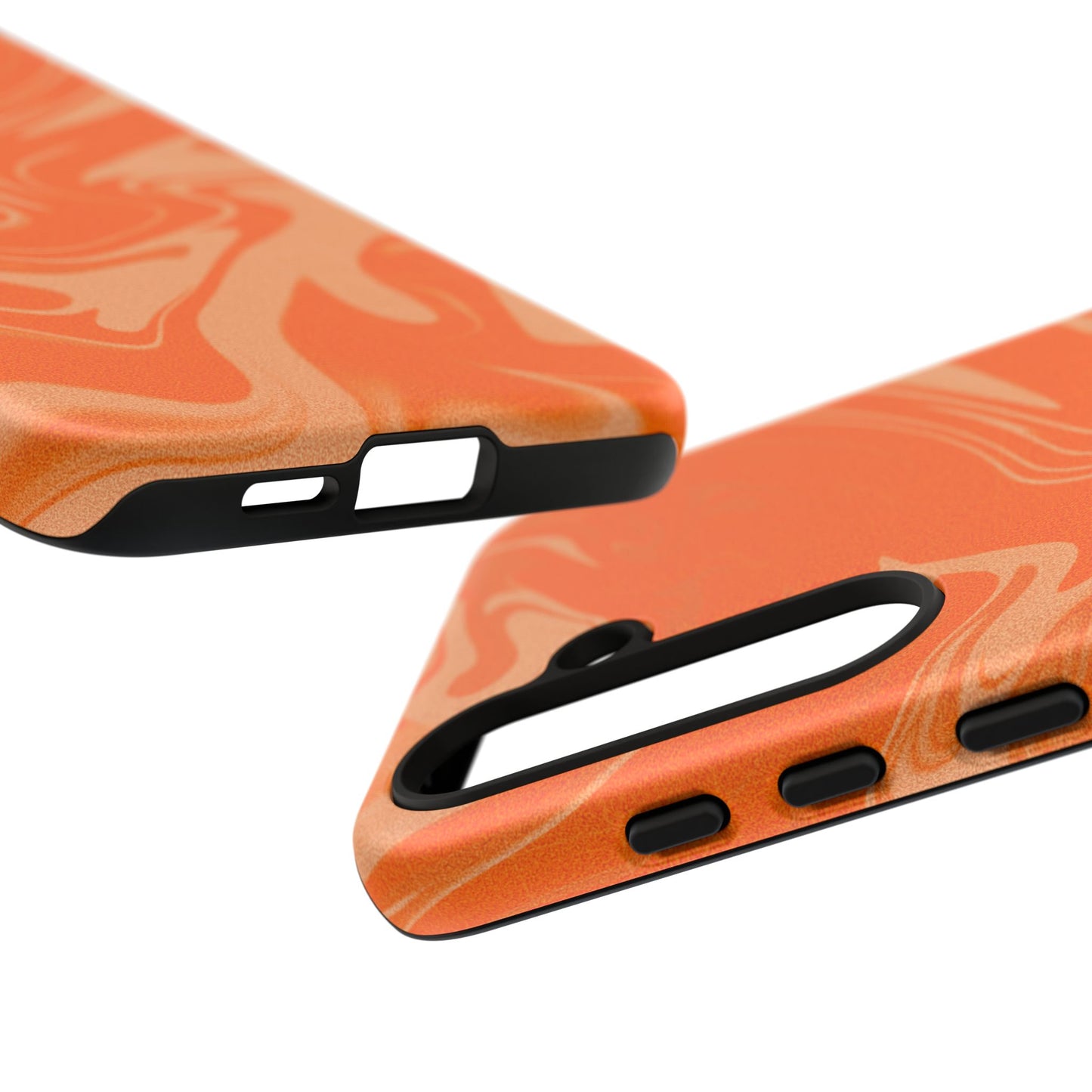 Stylish Orange Marble Phone Case - Tough Cases for Trendy Protection