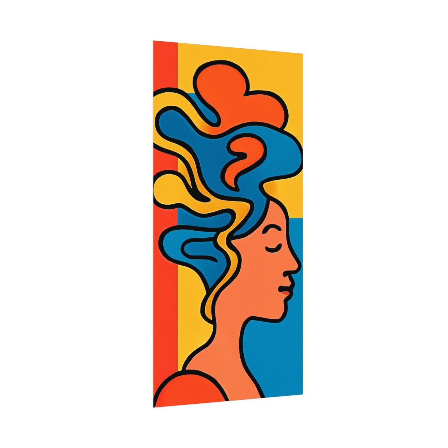 Poster Print - Colorful Abstract Woman with Textured Watercolor Art - GenZ & Millennials