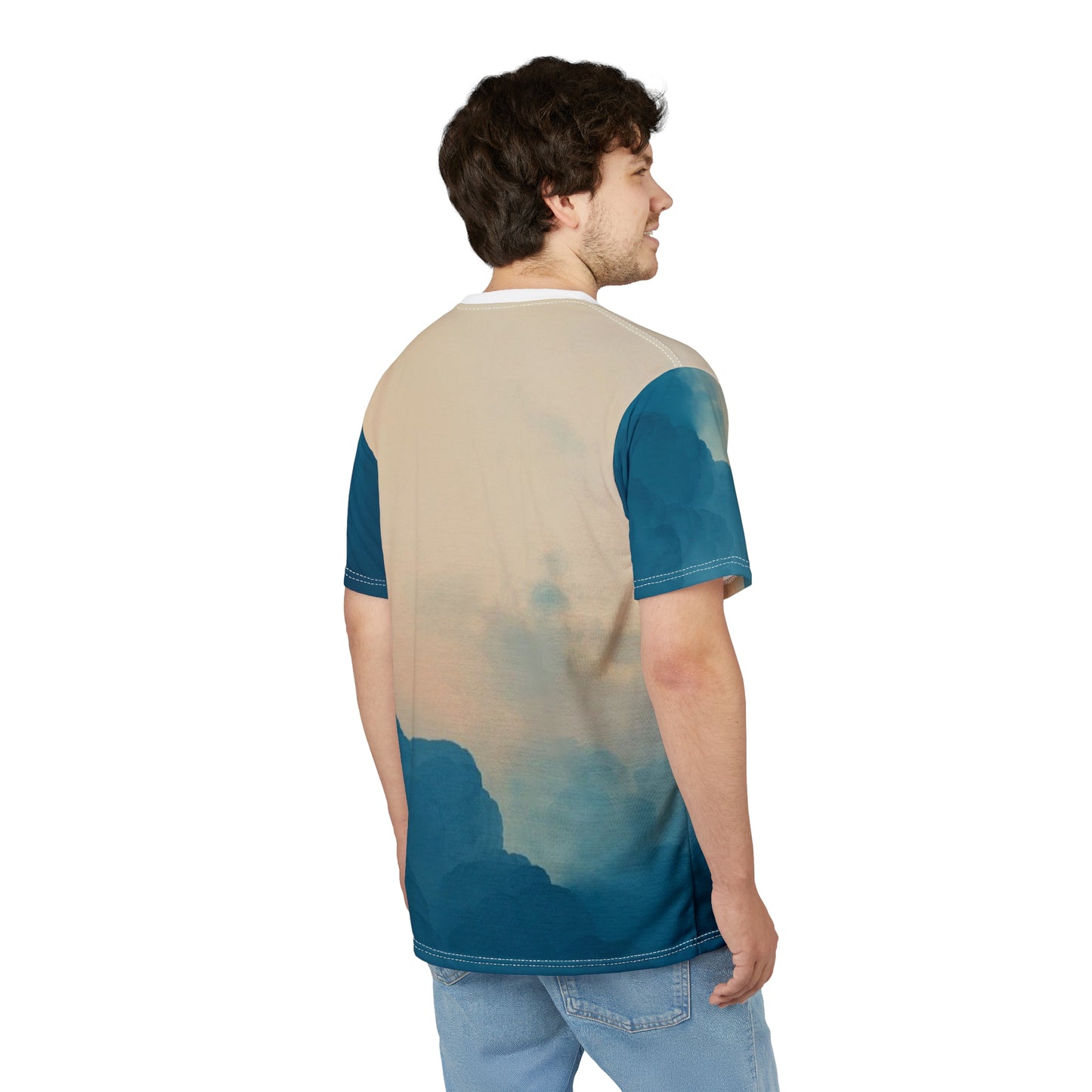 Sky-Inspired Unisex Cut & Sew Tee – Cloudy Aesthetic T-Shirt for Nature Lovers