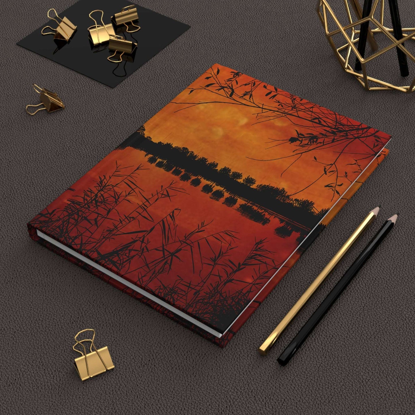 Sunset Reflection Hardcover Journal - Inspiring Nature-Themed Notebook for Writers and Dreamers