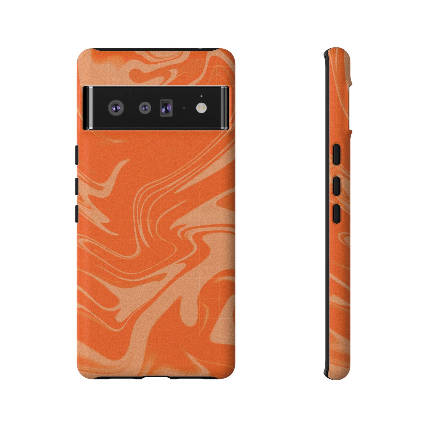 Stylish Orange Marble Phone Case - Tough Cases for Trendy Protection