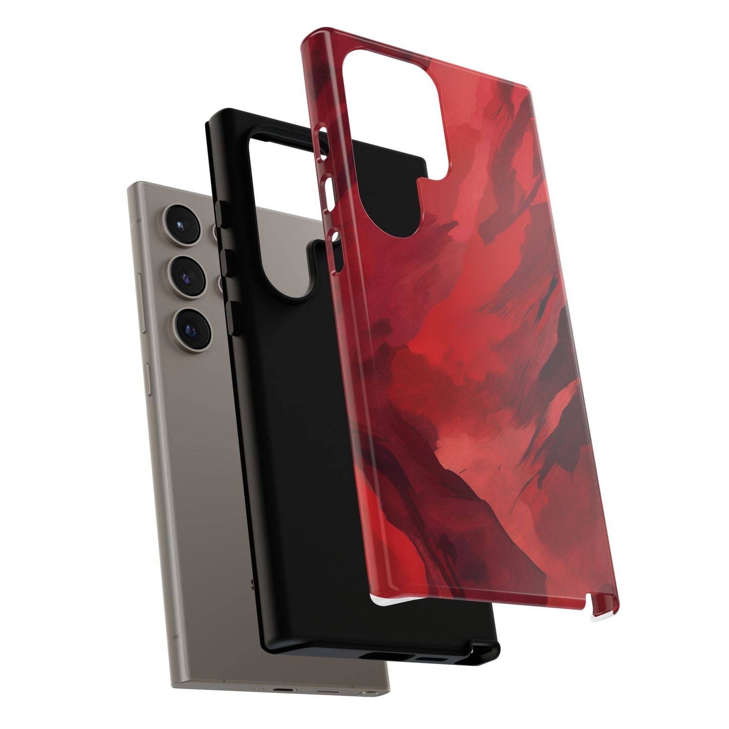 Bold Red Abstract Phone Case - Stylish Protection for Your Phone