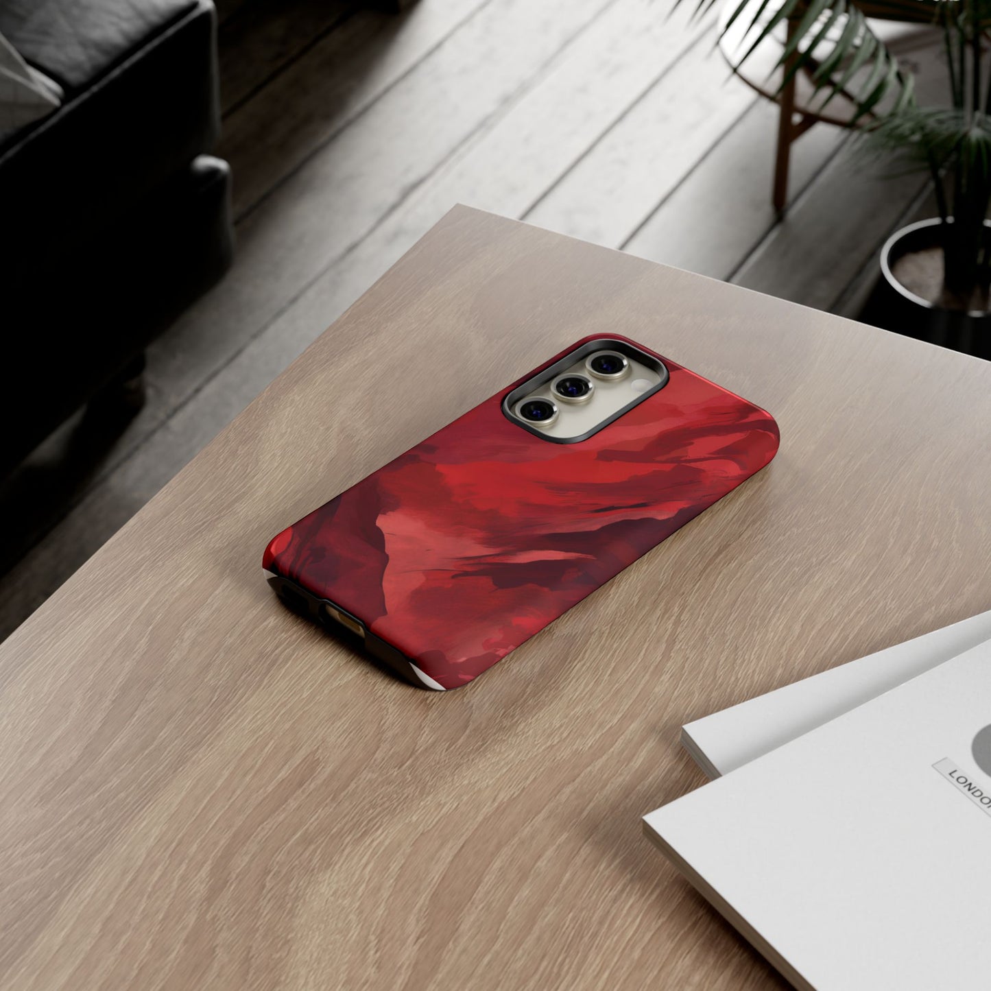 Bold Red Abstract Phone Case - Stylish Protection for Your Phone