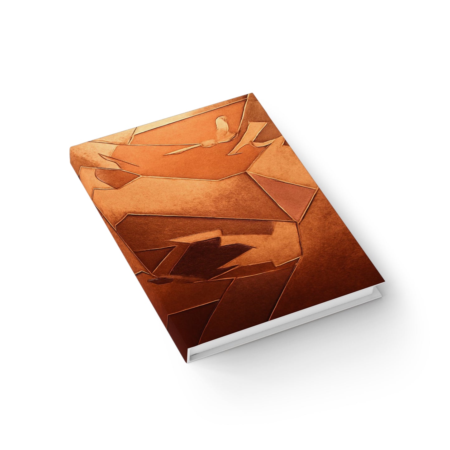Artistic Leather Journal - Warm Tones & Geometric Design