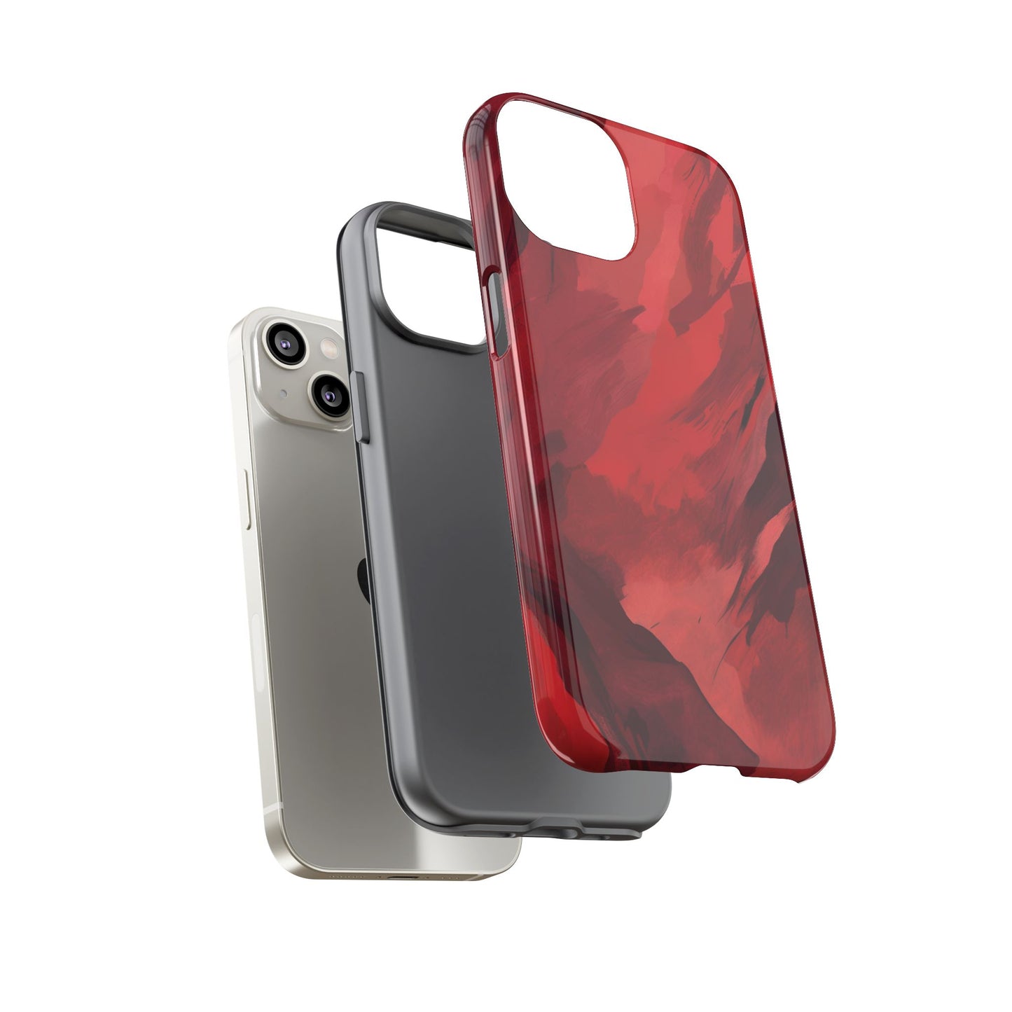 Bold Red Abstract Phone Case - Stylish Protection for Your Phone