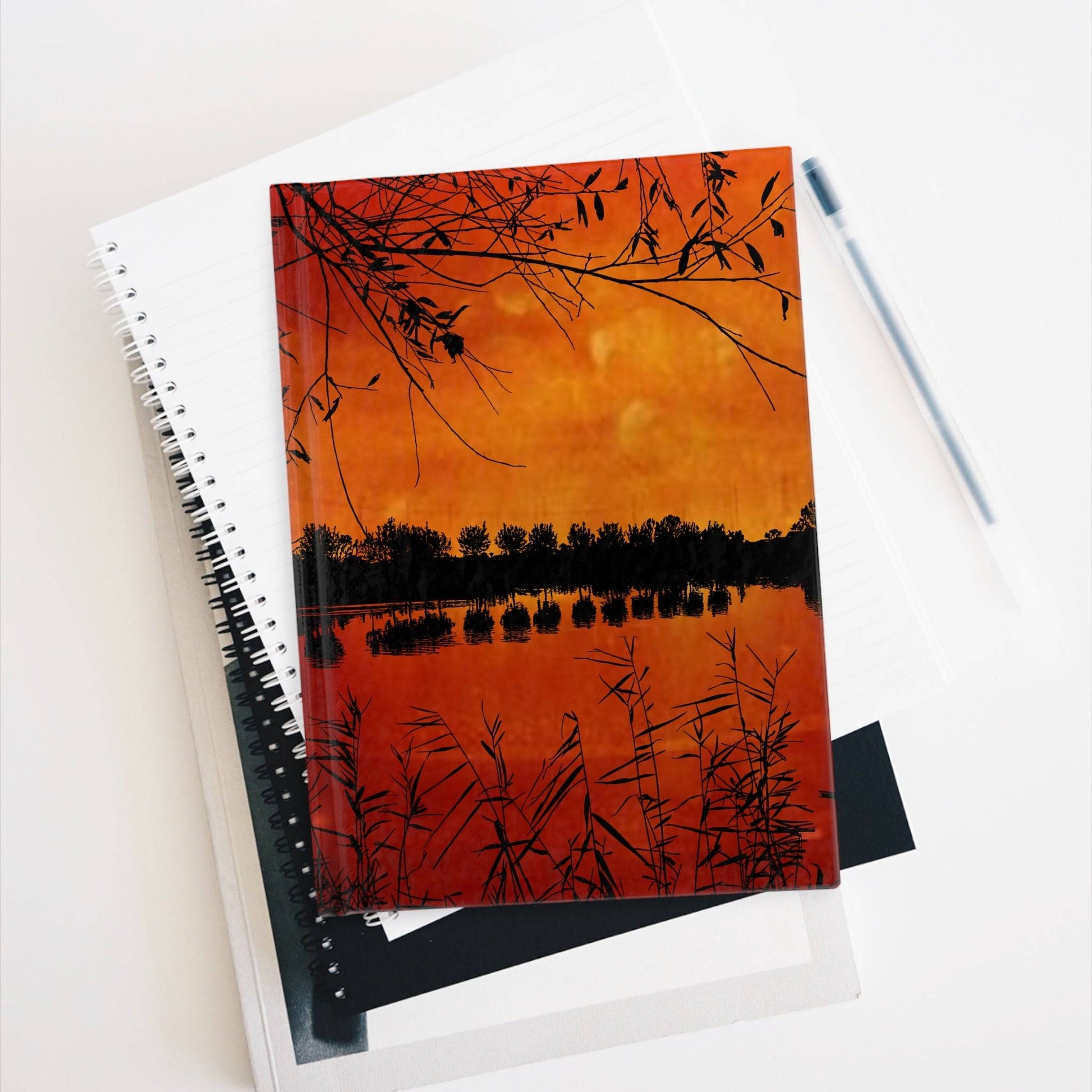 Sunset Reflection Hardcover Journal - Inspiring Nature-Themed Blankpagae Notebook for Writers and Dreamers