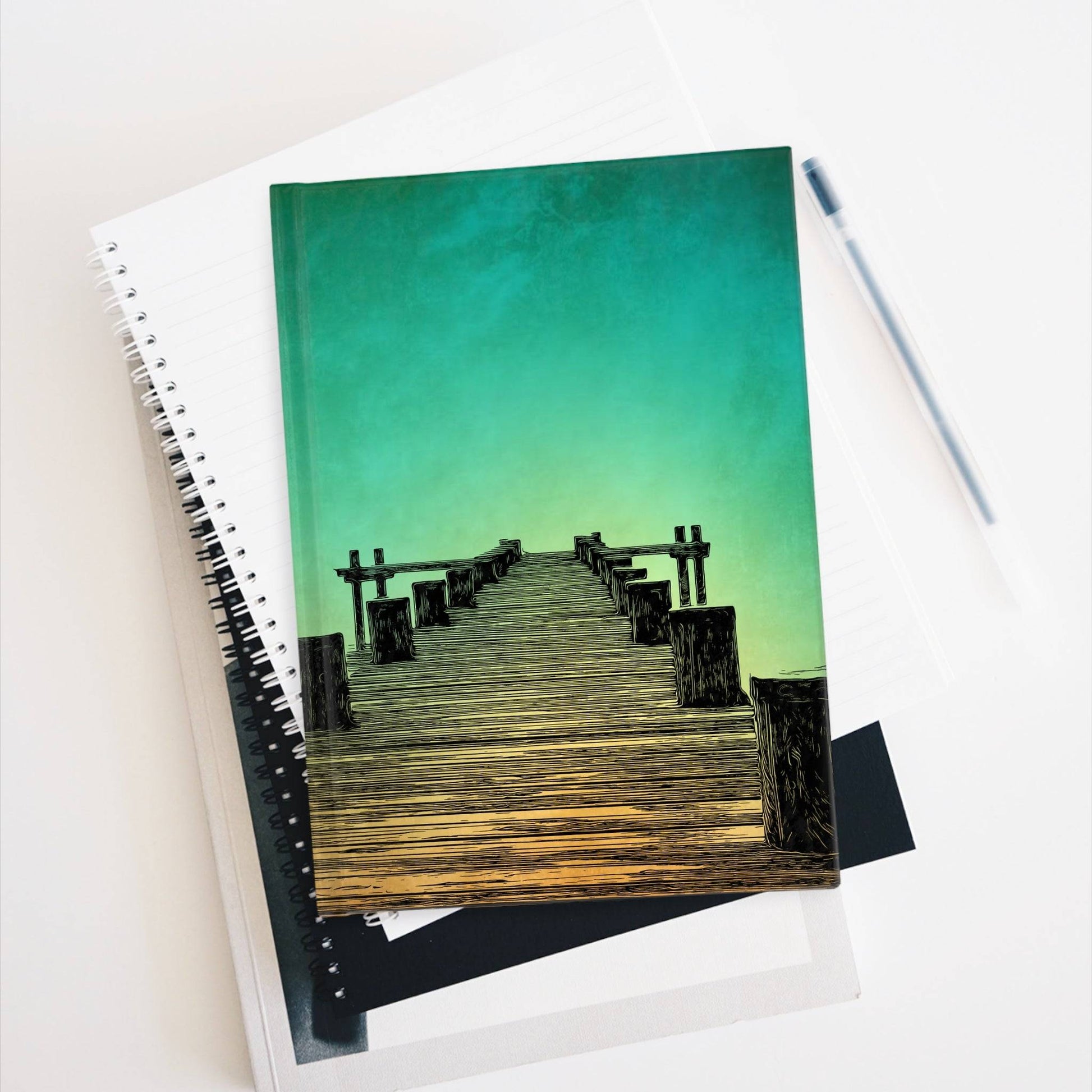 Inspirational Journal with Scenic Pier Design - Perfect for Reflection and Creativity