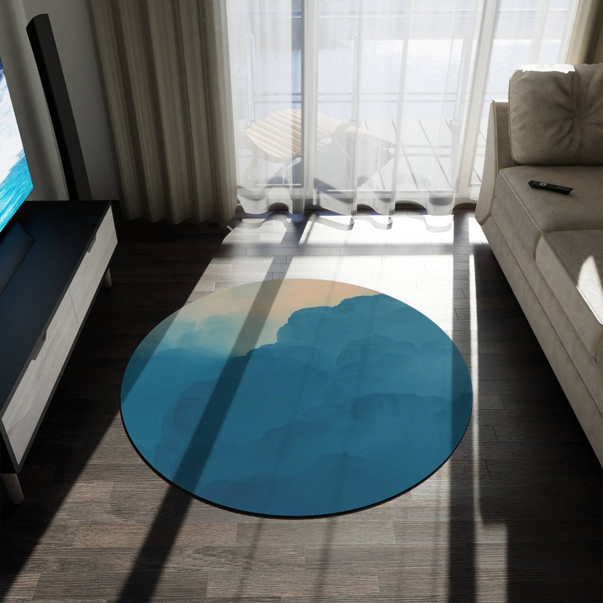 Serene Cloud Round Rug | Soft Textured Area Rug for Cozy Living Spaces