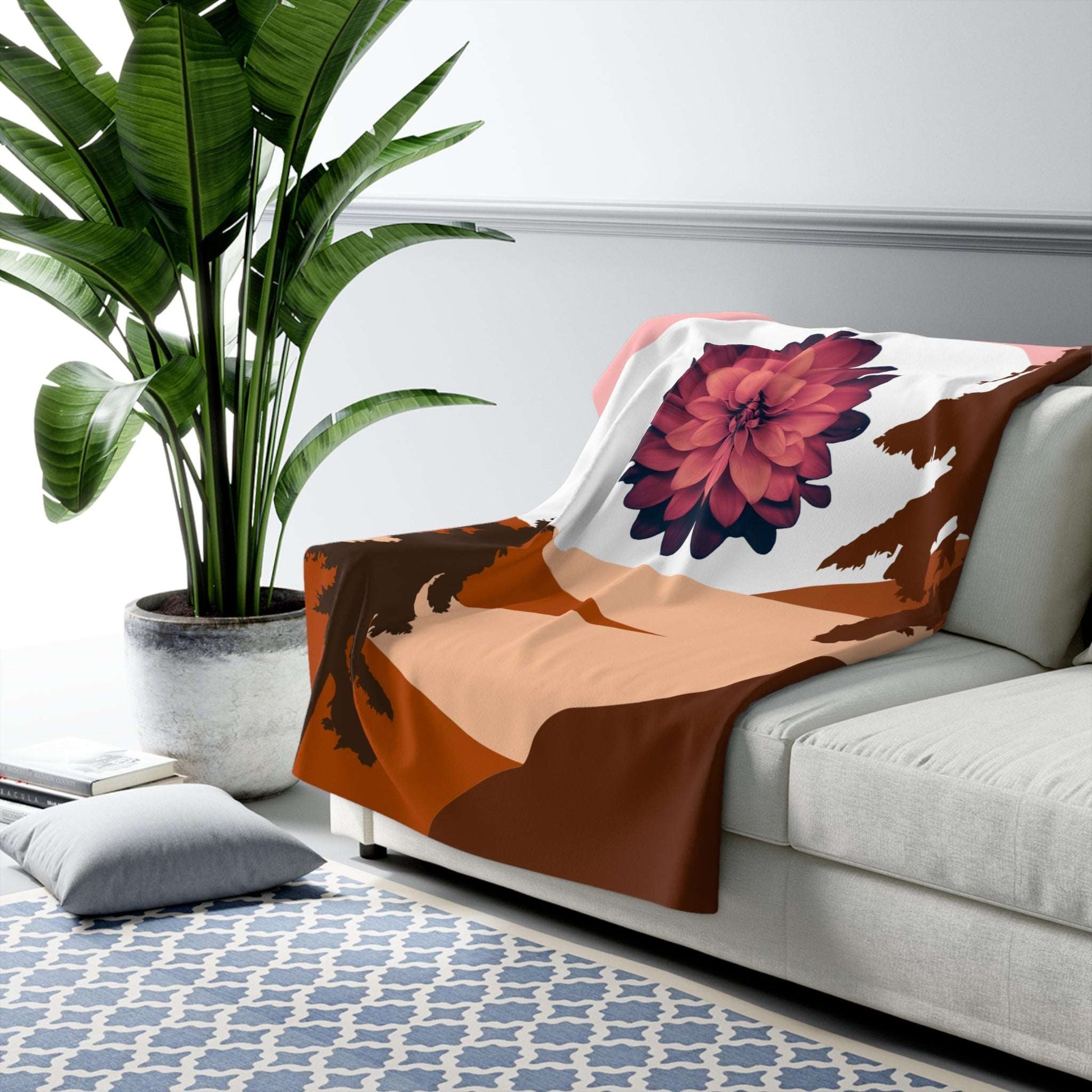 Cozy Floral Sherpa Fleece Blanket – Perfect for Home Décor and Gifts