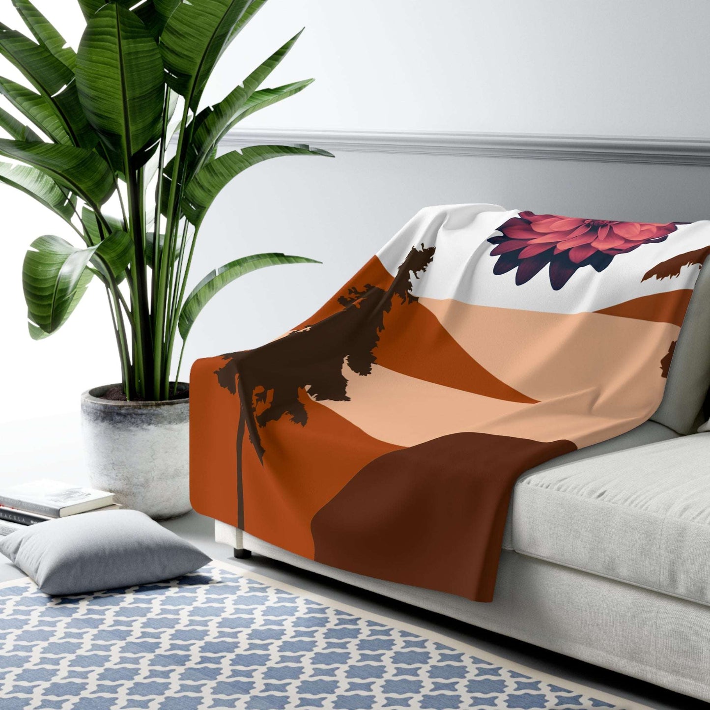 Cozy Floral Sherpa Fleece Blanket – Perfect for Home Décor and Gifts
